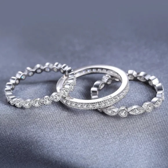 925 Sterling Silver Stackable Rings - Picture 2 of 14